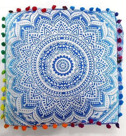 CRAFT KALA 16" Square Large Hippie Mandala Meditation Floor Ottoman Pillow - Image 7