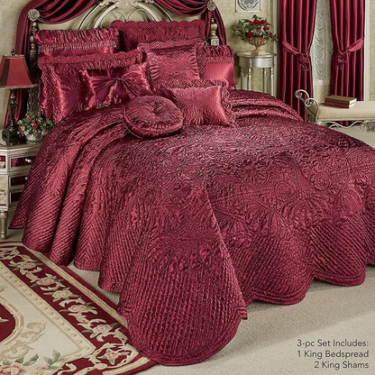 Touch of Class Portia Luxury Bedding | Rich Ruby Red | Premier Quilted - Image 2