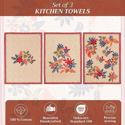 Maison d' Hermine Kitchen Towels Set of 3 100% Cotton 20" x 27.5" Reusable - Image 2
