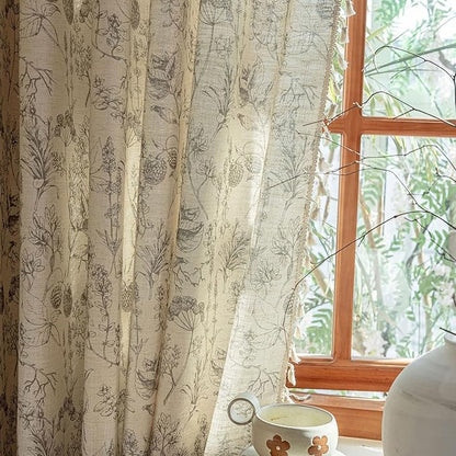 ENJOYBRIDAL Floral 96 Inch Curtains Vintage 2 Panels Drapes Rod Pocket Semi by ENJOYBRIDAL