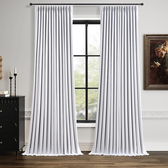 White Black Out Curtain 90 Inch Long by Aersas