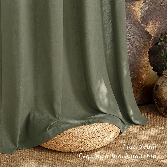 NICETOWN Linen Curtains 84 inch Long, Grommet Thick Linen Blend Window - Image 7