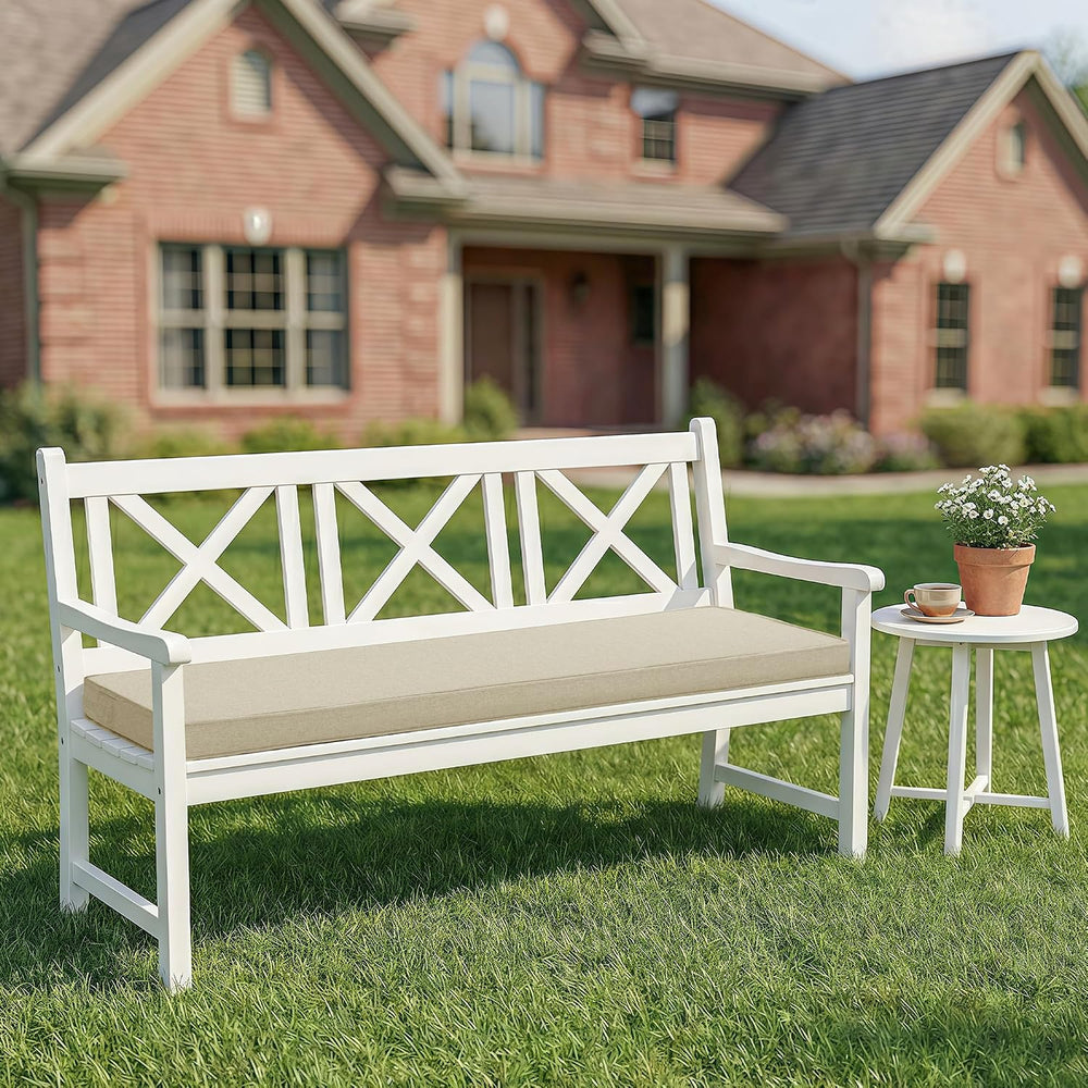 Outdoor Bench Cushion, 48 x 16 Inch, Beige