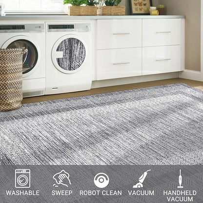GarveeHome 10x13 Large Washable Geometric Area Rug Non Slip Non Shedding Floor - Image 6