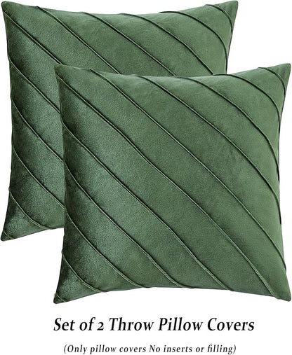 GIGIZAZA Decorative Velvet Pillow Covers 18x18, Living Room Square Cushion - Image 2