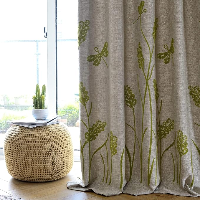 Melodieux Wheat Embroidery Extra Wide Curtain - Image 2