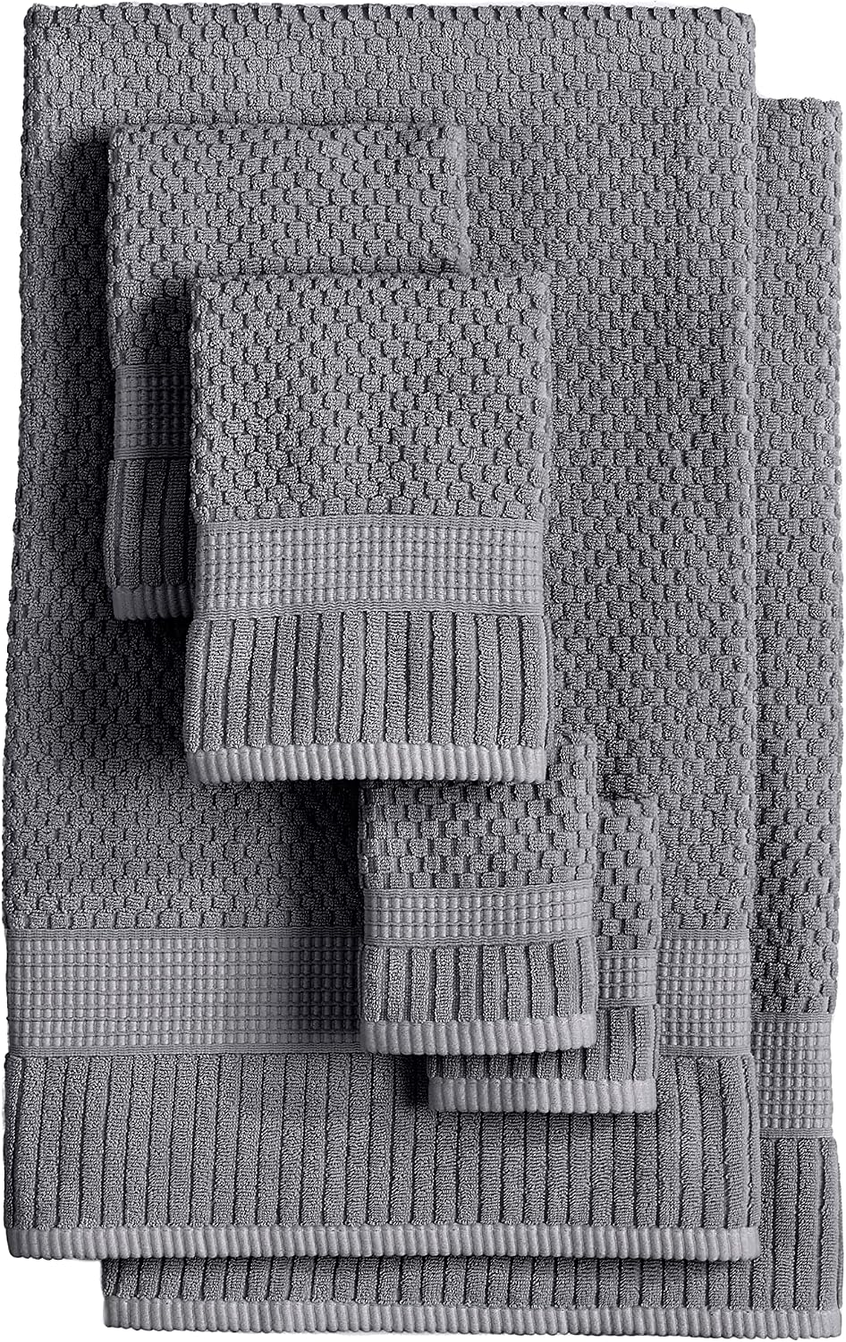 ny loft 100% cotton 6-piece bath towel set, close-up detail