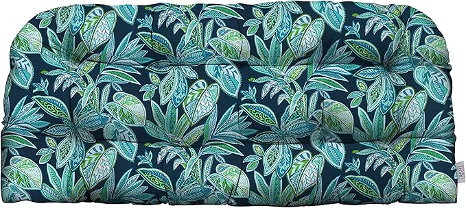RSH DECOR: Tufted Wicker Loveseat Cushion | 41” x 19" | All-Weather Spun Fabric by RSHDECOR