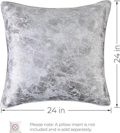 THE-TINOART Platinum Silver Metallic Pillow Case 24x24 - Image 5