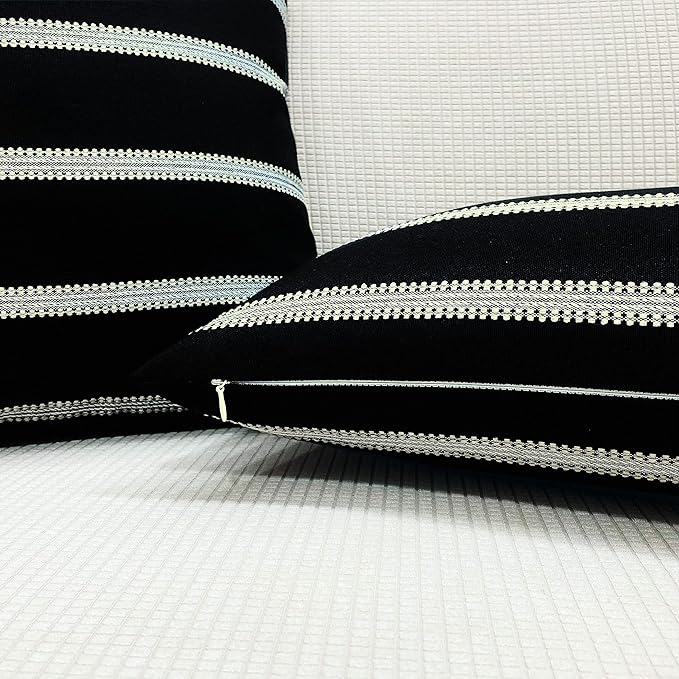 Slow Cow Decorative Stripe Throw Pillow Cover Modern Country Design Cushion - Image 2