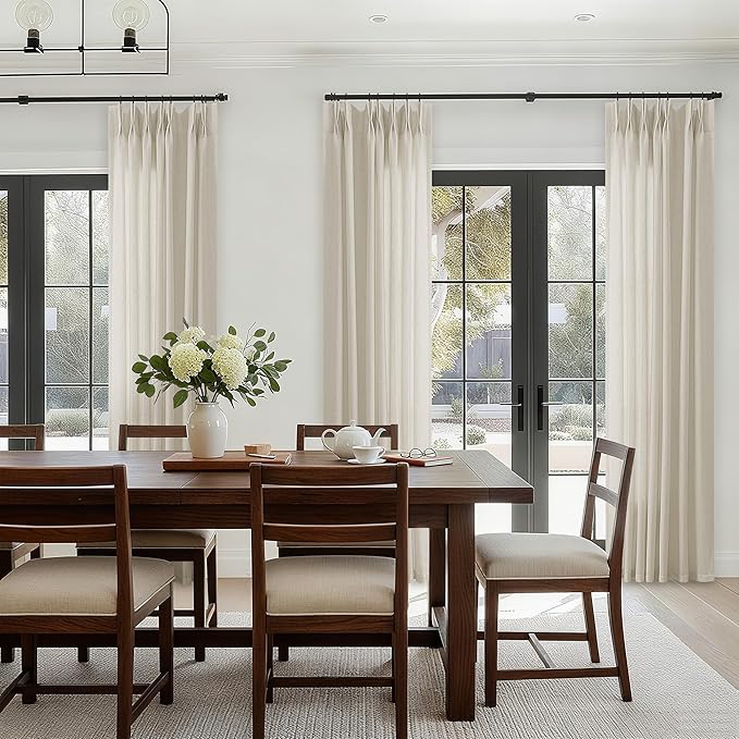 Linen Curtains 90 Inches Long for Living Room Pinch Pleat Drapes - Image 8