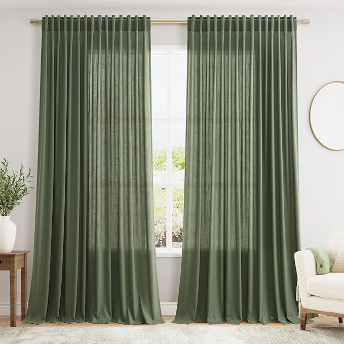 Extra Wide 100x96 Inch Linen Curtains by Nanspring