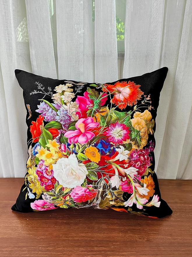 Elegant Velvet Floral Pillow Cover Double Sides Handmake Big Size Flower - Image 3