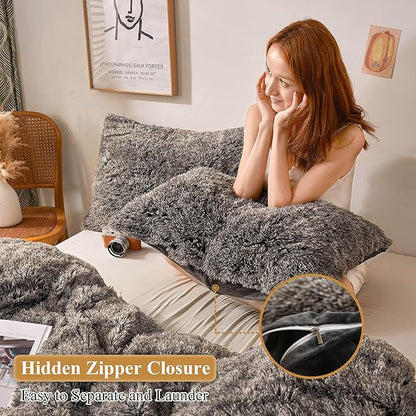 XeGe 2 Pieces Faux Fur Throw Pillow Covers, Shaggy Fluffy Cushion Covers - Image 3