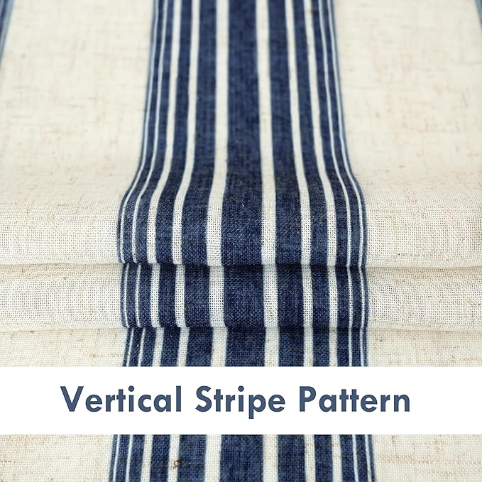 DriftAway Farmhouse Vertical Striped Linen Blend Textured Light Filtering Semi - Image 6