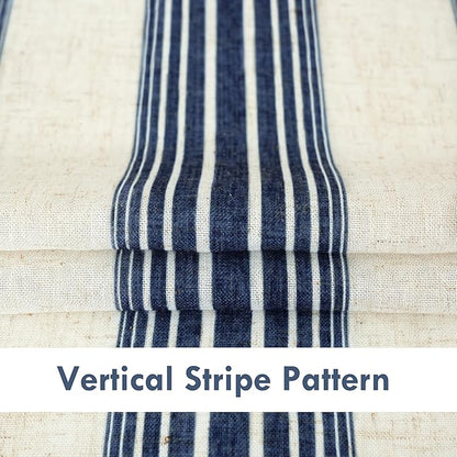 DriftAway Farmhouse Vertical Striped Linen Blend Textured Light Filtering Semi - Image 6