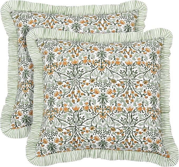 Ridhi Modern Farmhouse Pillow Covers Decorative Cotton Throw Pillow Covers Set by Ridhi