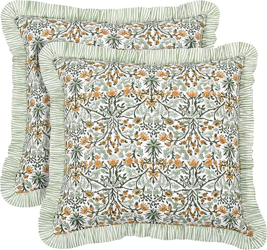 Ridhi Modern Farmhouse Pillow Covers Decorative Cotton Throw Pillow Covers Set by Ridhi