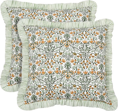 Ridhi Modern Farmhouse Pillow Covers Decorative Cotton Throw Pillow Covers Set by Ridhi