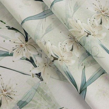ENJOYBRIDAL White Floral 63 Inch Curtains 2 Panel Set Bedroom Boho Drapes Semi - Image 6