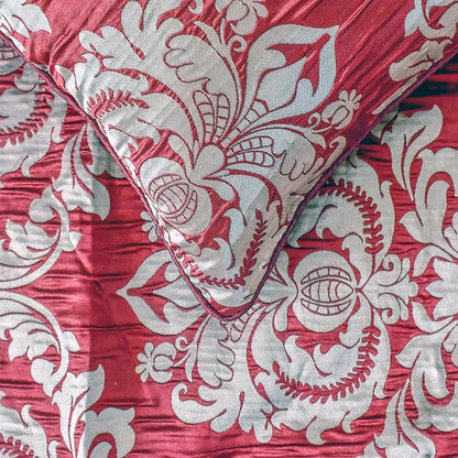 The HomeCentric Red Bed Runner for King/Queen/Twin Jacquard Decorative Bed - Image 3