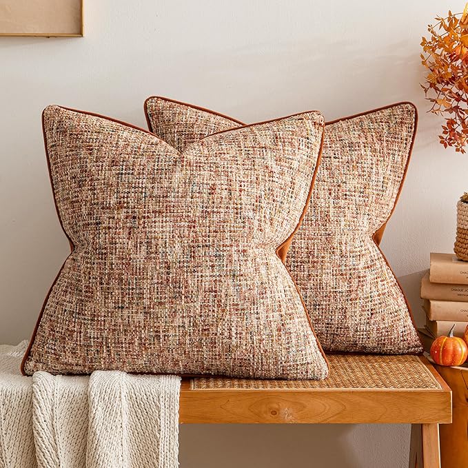 a moment Fall Rust Orange Reversible Pillow Covers 2 Pack by amoment