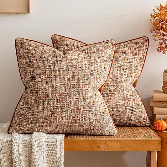 a moment Fall Rust Orange Reversible Pillow Covers 2 Pack by amoment