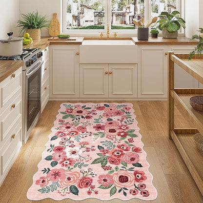 DUKINO 3x5 Area Rug, Floral Non-Slip Indoor Washable Rug - Image 3