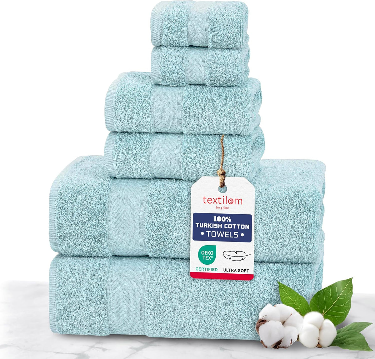 textilom 100% turkish cotton 6 pcs luxury bath, main product view