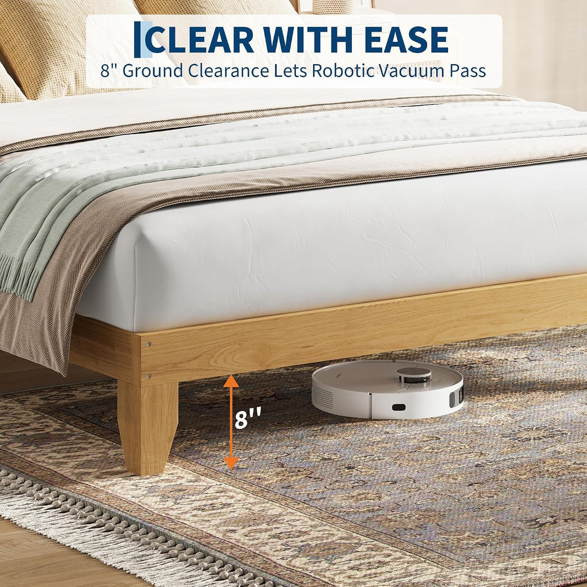 gaomon full size wood bed frame with led, package contents