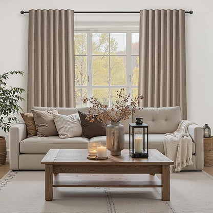 Dark Flax Extra Long Custom 102 Inch Curtains, 100% Blackout Curtains - Image 6