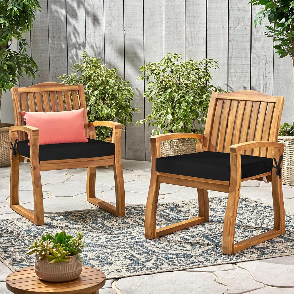 Outdoor Chair Cushions, Removable Covers, Black, 19 x 19