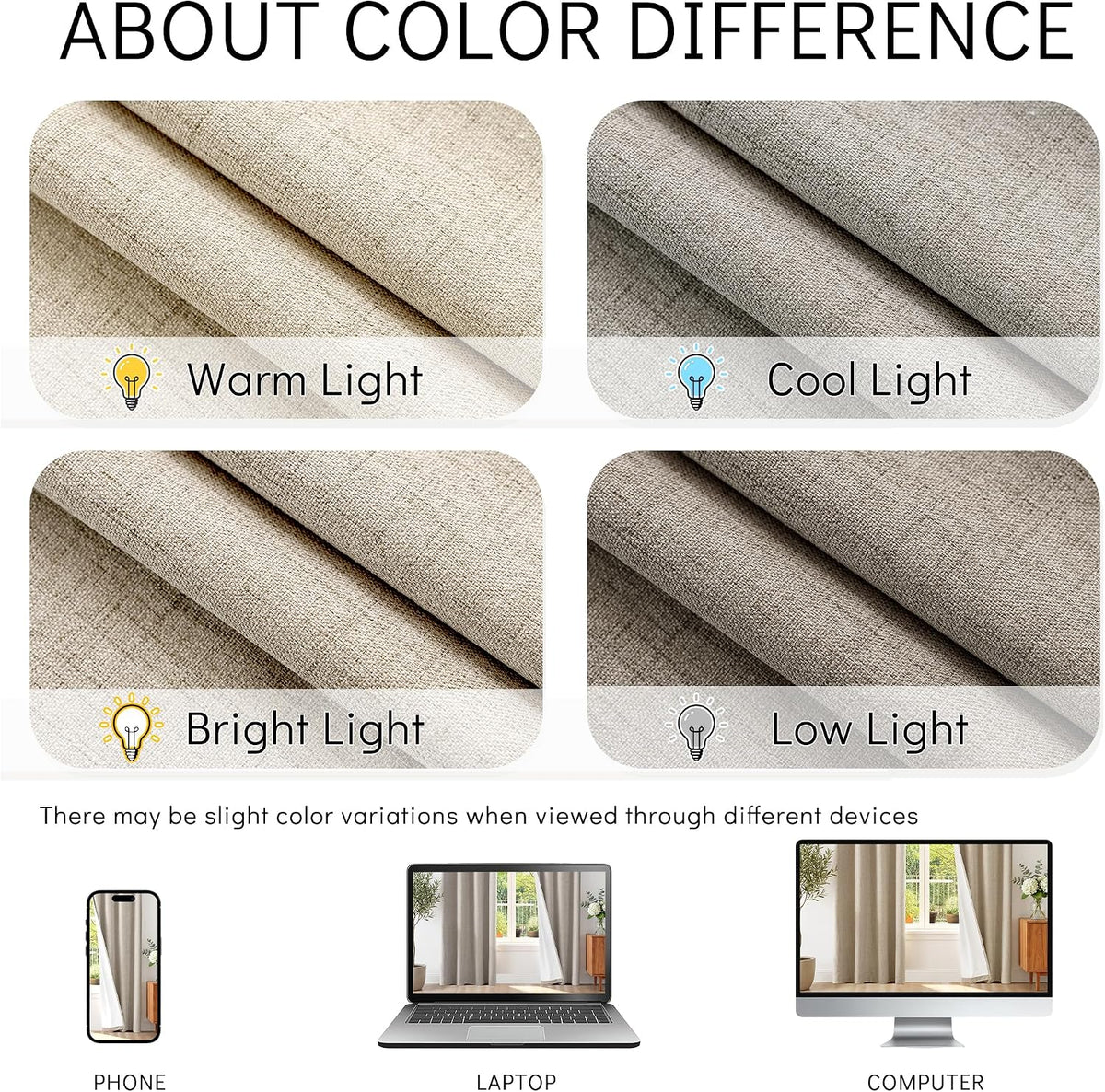 chrisdowa linen blackout curtains 63 inch length 100%, front angle view