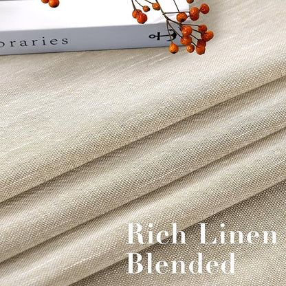 H.VERSAILTEX Linen Curtains Natural Linen Semi-Sheer Curtains 2 Panels Nickel - Image 4