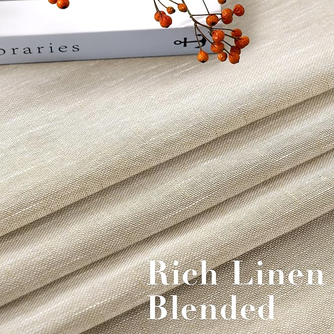 H.VERSAILTEX Linen Curtains Nickel Grommet Natural Linen Semi-Sheer Curtains 2 - Image 4