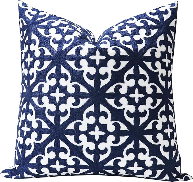 Slow Cow Embroidery Decorative Throw Pillow Cover by SLOW+COW