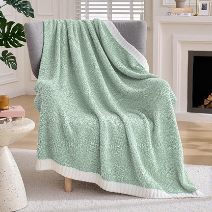 Joiedomi Throw Blanket for Couch Bed, Sage Green Knitted Blankets Gifts for by Joiedomi