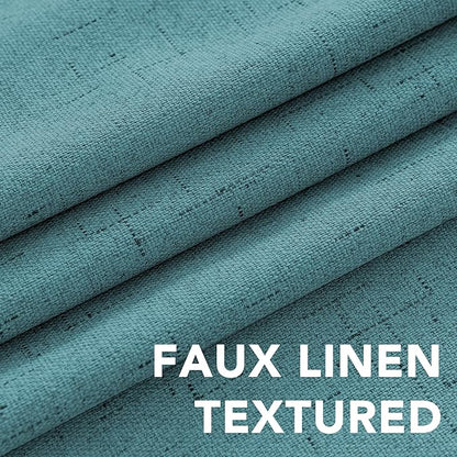 H.VERSAILTEX Linen Blackout Curtains 45 Inches Long 100% Absolutely Blackout - Image 4