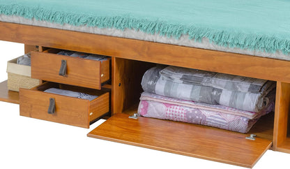 memomad bali king size slim set: storage platform, front angle view