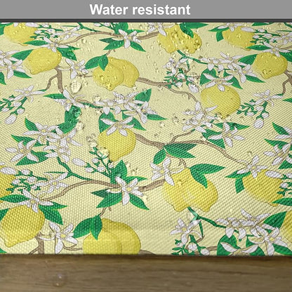 Ambesonne Lemons Place Mats Set of 4, Blooming Lemon Flowers on Tree Branches - Image 6