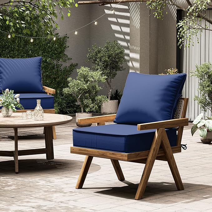 Outdoor Seat Cushion Set 22 L × 24 W × 5 H Inch Waterproof & Fade Resistant - Image 7