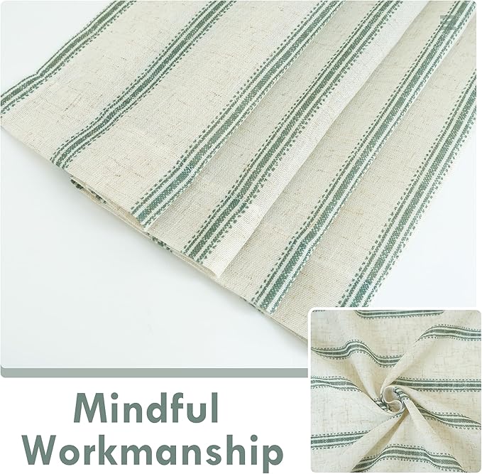 DriftAway Farmhouse Vertical Striped Linen Blend Textured Light Filtering Semi - Image 3