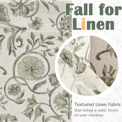jinchan Linen Valance Kitchen Curtain Pack of 2 Double Layer 18 Inch - Image 8