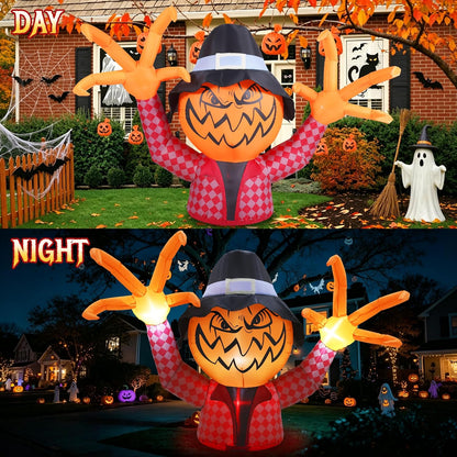 Halloween Inflatable Pumpkin Monster with Fingers Decorations
