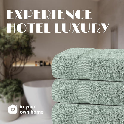 wealuxe mint green bath towels 24x50 - 6 on a desk or shelf