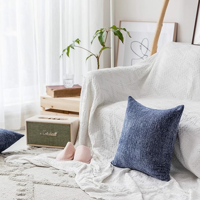 Home Brilliant Dark Blue Pillow Covers - Image 7