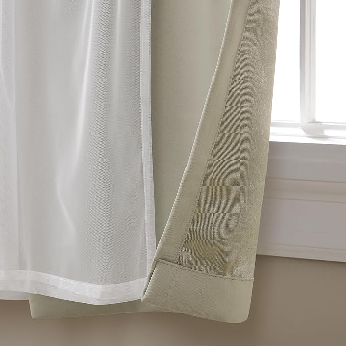 TOWN & COUNTRY LUXE Talia Double Layer Indoor Curtains, Sheer and Room - Image 2