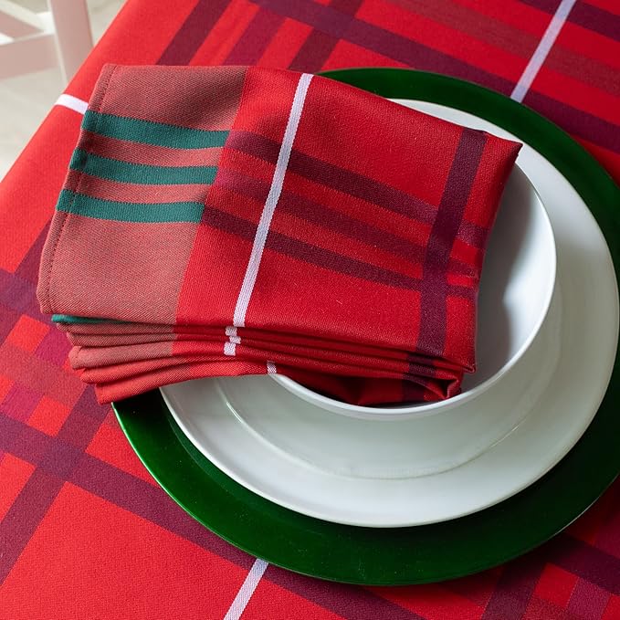 Benson Mills Heavyweight Yarn Dyed Engineered Woven Fabric Plaid Table Cloth - Image 7