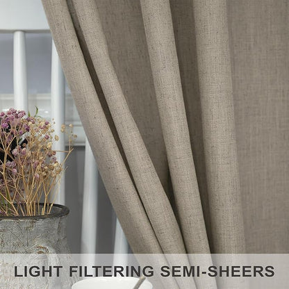 Pitalk Dark Taupe Linen Curtains - Image 7
