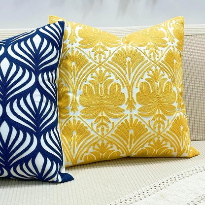 Slow Cow Yellow Canvas Embroidery Decorative Throw Pillow Cover Cushion Cover - Image 6